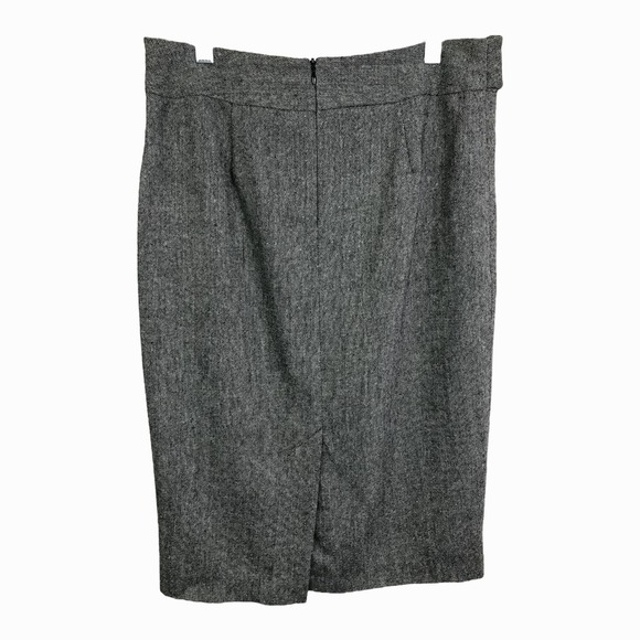Dalia Collection Women's Pencil Skirt Tweed Gray Lined Belt Buckle Back Zip Sz 4 - Picture 3 of 7